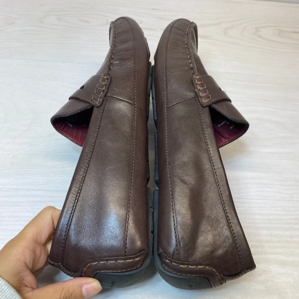 Cole Haan Mens 12 M Gunnison Driver Loafers Penny Leather Brown C40448 Slip On
